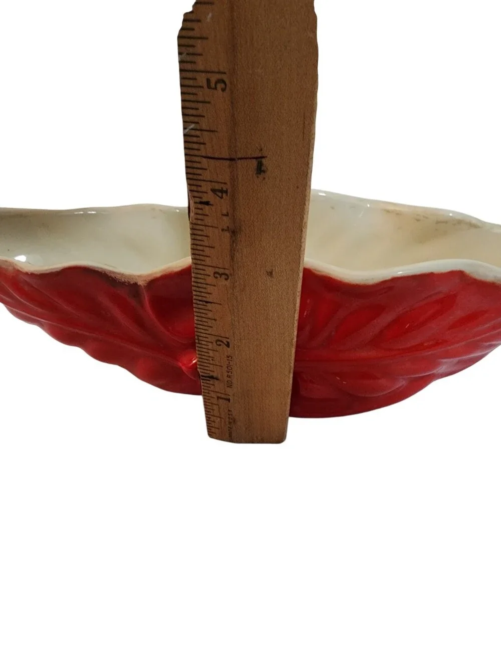 Vintage Shawnee USA Red Leaf 440 Ceramic Windowsill Indoor Planter Cream Interio